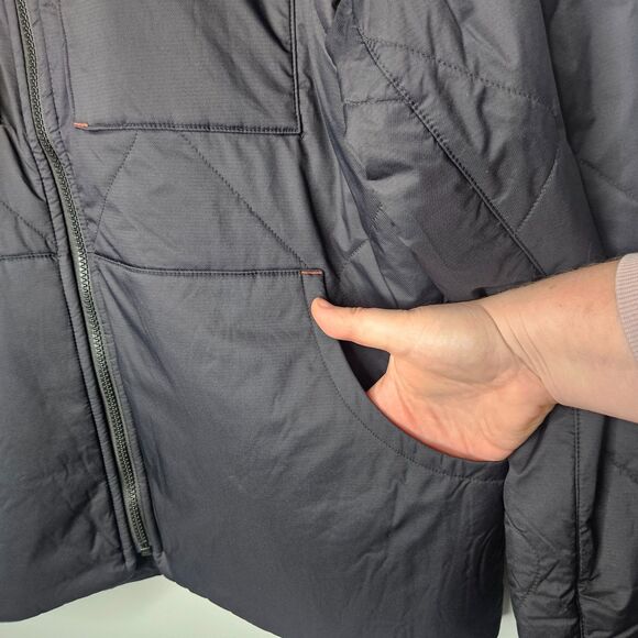 SMARTWOOL Jiberish Jacket Mens Medium Black Quilted Full Zip Merino Wool Blend - Picture 3 of 8
